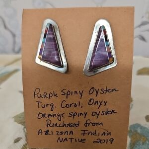 Purple Spiny Oyster Earrings